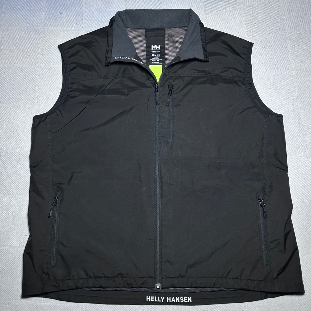 Helly Hansen Crew Vest Mens 4XL Full Zip Performance Waterproof Mesh Lined Black